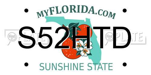 S52HTD Florida License Plate