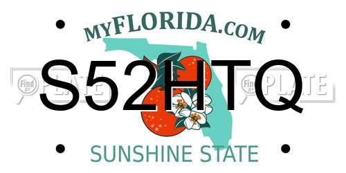S52HTQ Florida License Plate