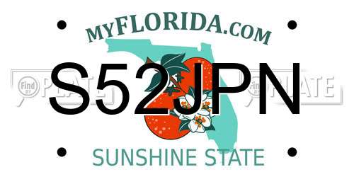 S52JPN Florida License Plate
