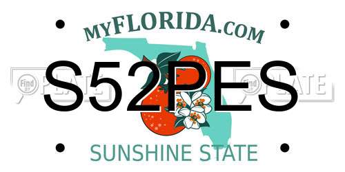 S52PES Florida License Plate
