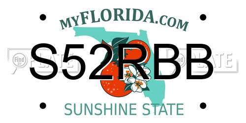 S52RBB Florida License Plate