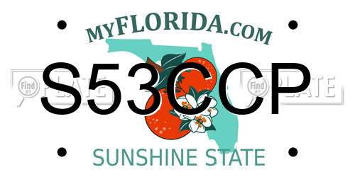 S53CCP Florida License Plate