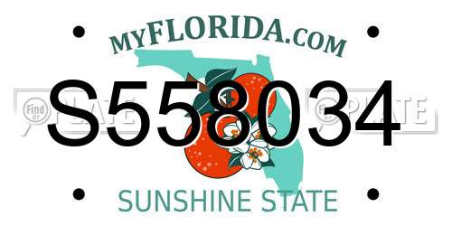 S558034 Florida License Plate