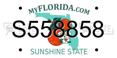 S558858 Florida License Plate