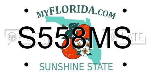 S558MS Florida License Plate