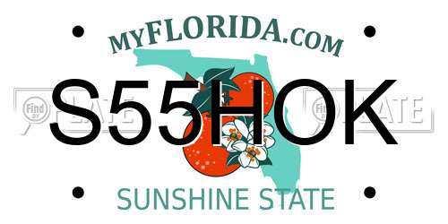 S55HOK Florida License Plate