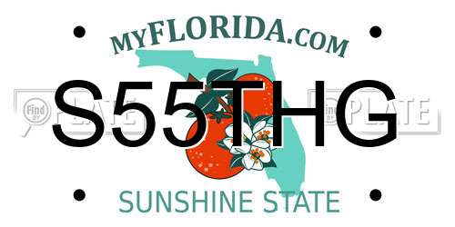 S55THG Florida License Plate