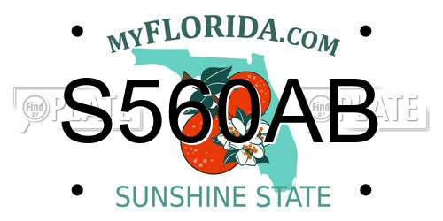 S560AB Florida License Plate