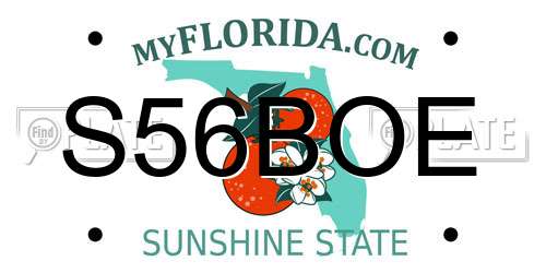 S56BOE Florida License Plate