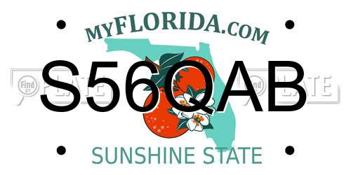 S56QAB Florida License Plate