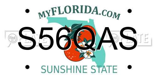 S56QAS Florida License Plate