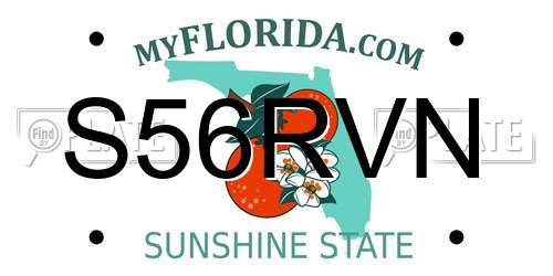 S56RVN Florida License Plate