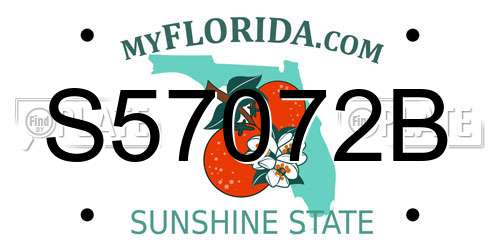 S57072B Florida License Plate