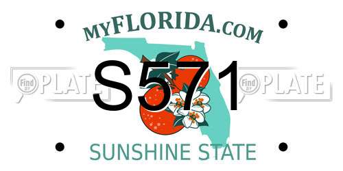 S571 Florida License Plate