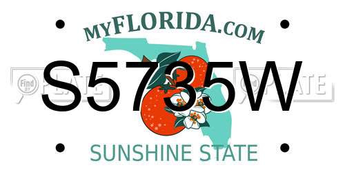S5735W Florida License Plate