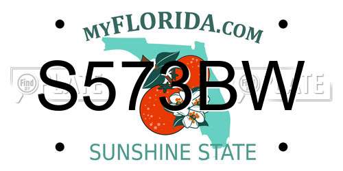 S573BW Florida License Plate