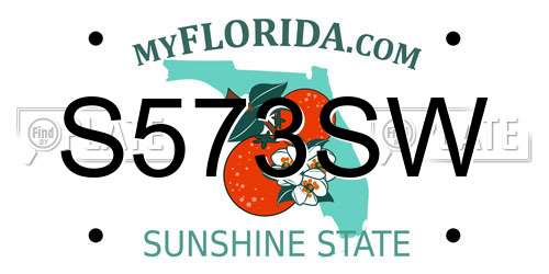 S573SW Florida License Plate