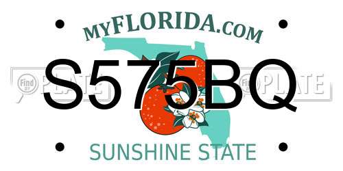 S575BQ Florida License Plate
