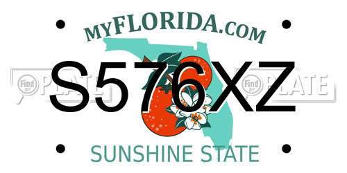 S576XZ Florida License Plate