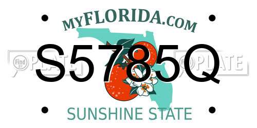 S5785Q Florida License Plate