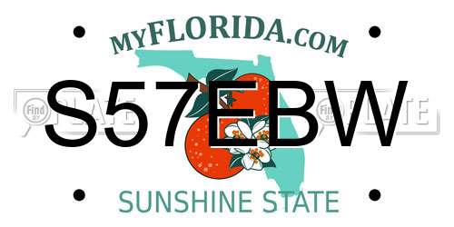 S57EBW Florida License Plate