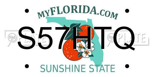 S57HTQ Florida License Plate