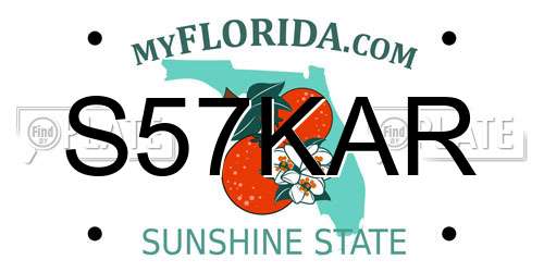 S57KAR Florida License Plate