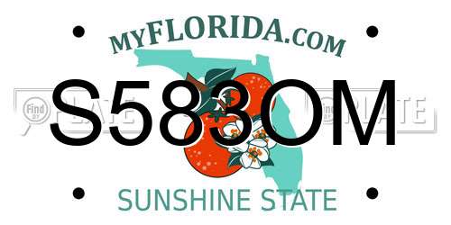S583OM Florida License Plate