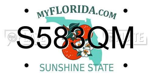 S583QM Florida License Plate