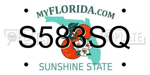 S583SQ Florida License Plate