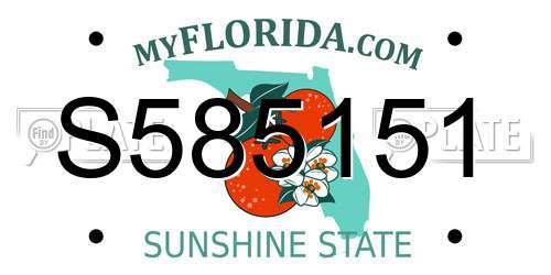 S585151 Florida License Plate