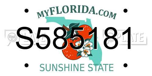 S585181 Florida License Plate