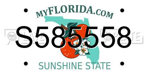S585558 Florida License Plate