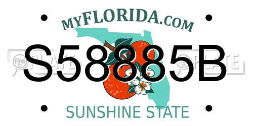 S58885B Florida License Plate