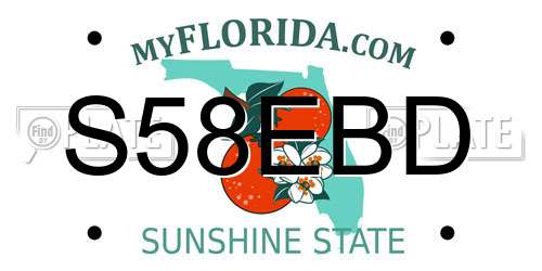 S58EBD Florida License Plate