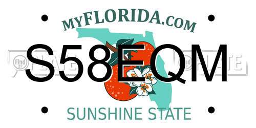 S58EQM Florida License Plate