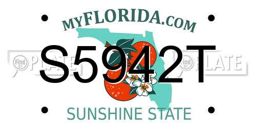 S5942T Florida License Plate