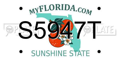 S5947T Florida License Plate