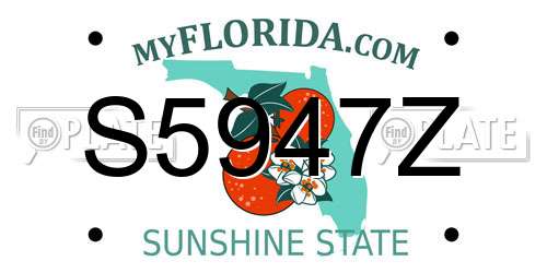 S5947Z Florida License Plate