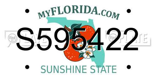S595422 Florida License Plate