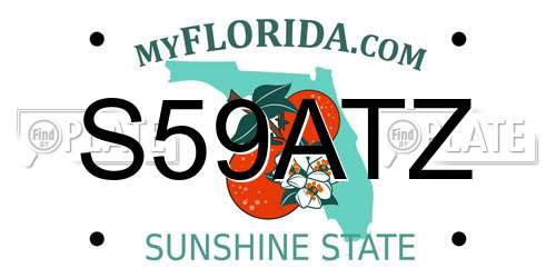 S59ATZ Florida License Plate