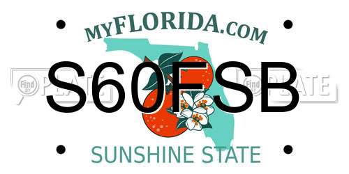 S60FSB Florida License Plate