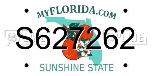 S627262 Florida License Plate