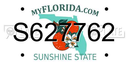 S627762 Florida License Plate