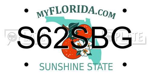 S62SBG Florida License Plate