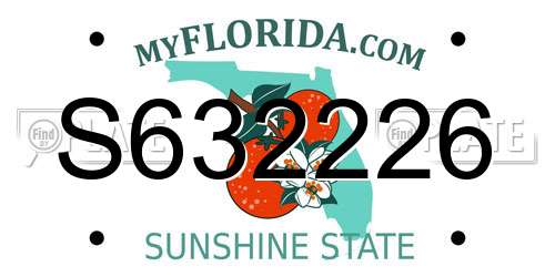 S632226 Florida License Plate