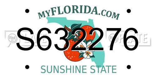 S632276 Florida License Plate