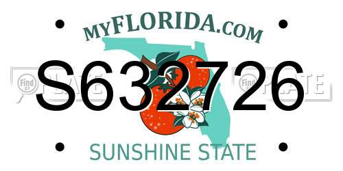 S632726 Florida License Plate