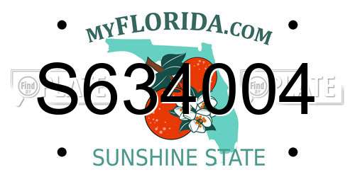 S634004 Florida License Plate