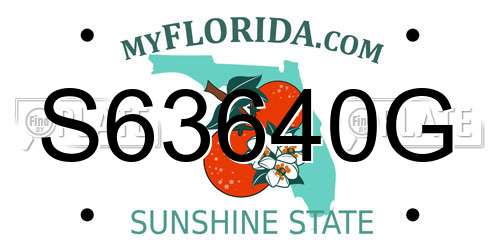 S63640G Florida License Plate